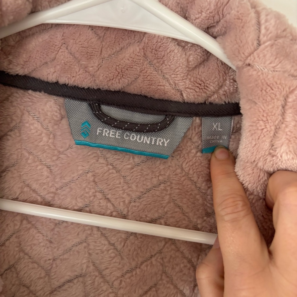 Free Country faux fur full zip jacket pink XL super soft and cozy - Picture 8 of 13